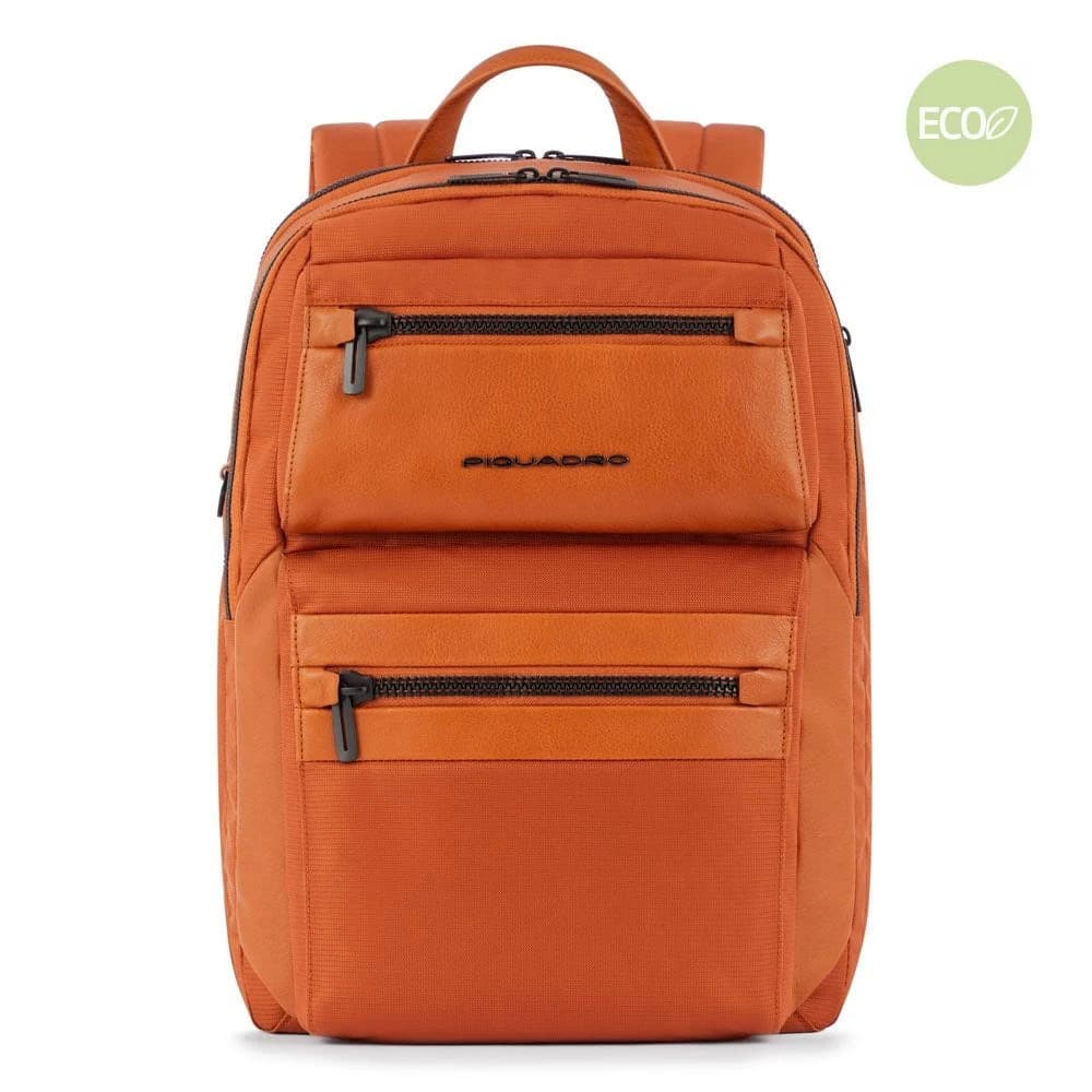 Zaino in Tessuto Riciclato Nero con Porta Pc 14" e iPad PIQUADRO Linea Woody - CA5755S117