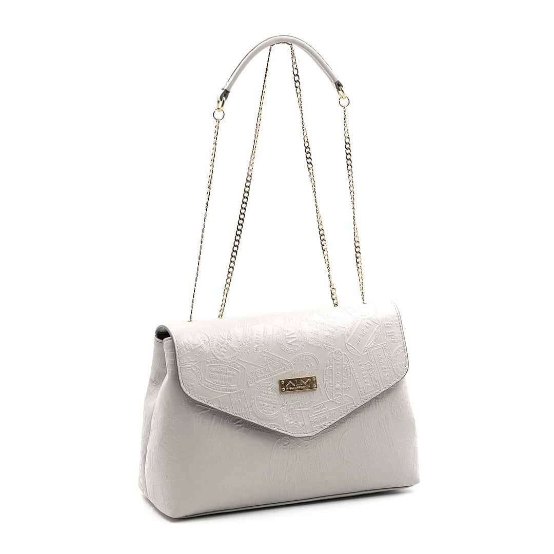 Borsa a tracolla da donna STAMPATA ALV by Alviero Martini Grigio Chiaro