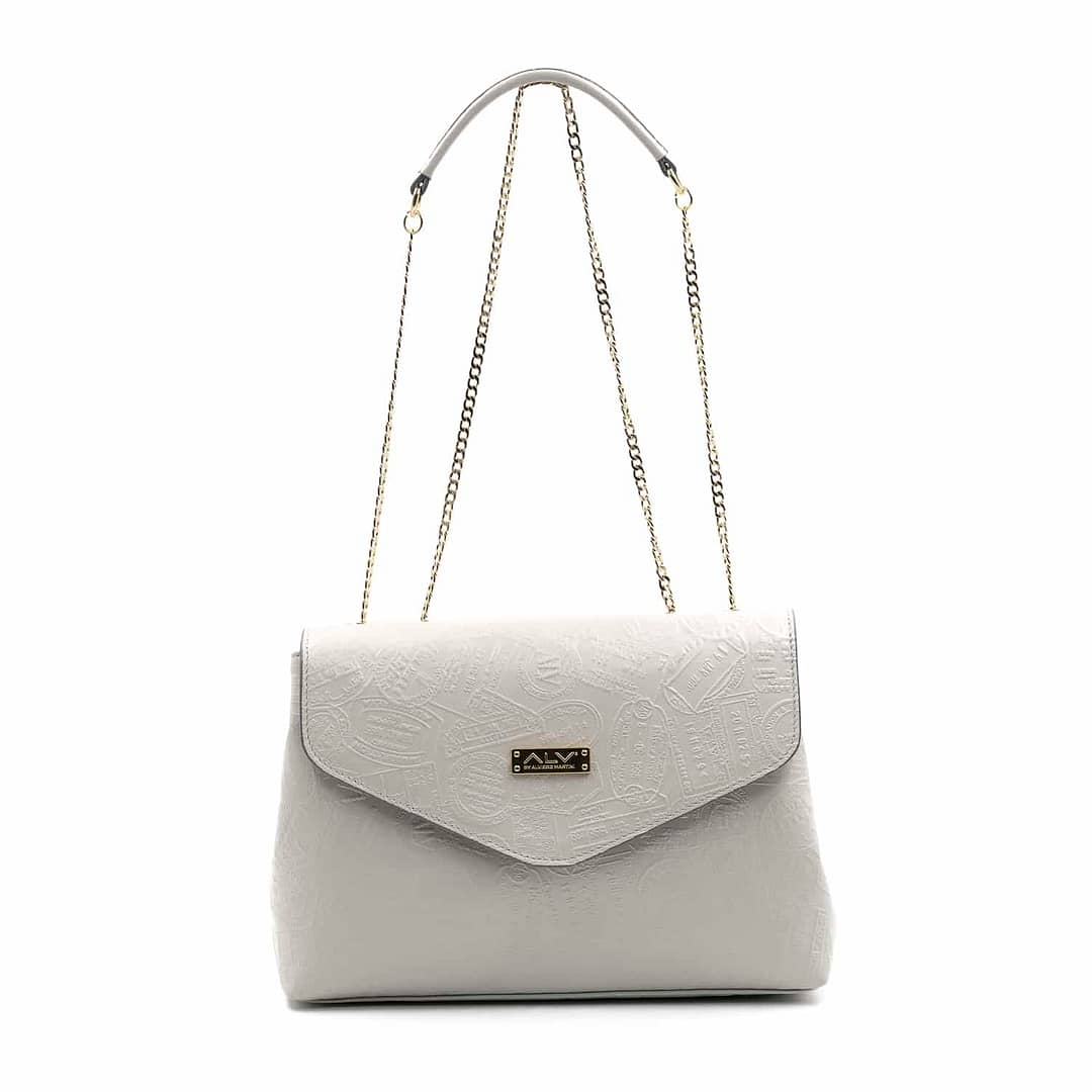 Borsa a tracolla da donna STAMPATA ALV by Alviero Martini Grigio Chiaro